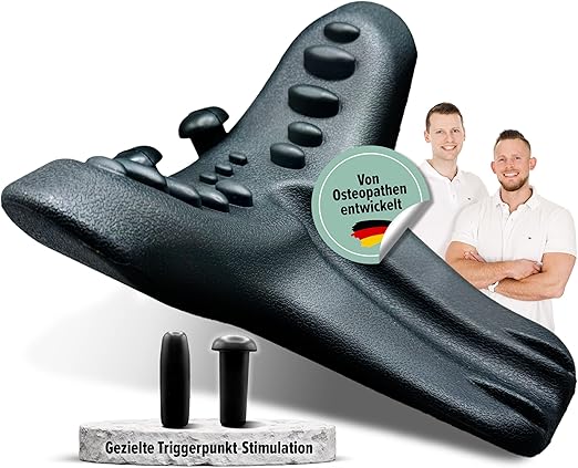 Premium Nackenstrecker der Osteopathic Health Line mit zwei wechselbaren Trigger-Aufsätzen